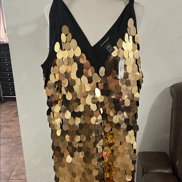 Ashley Stewart Black and Gold Sequin Dress - Picture 5 of 9